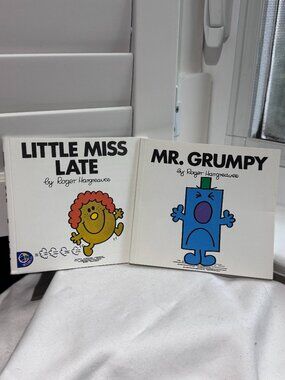 📚 Mr. Grumpy & Little Miss Late Roger Hargreaves Book Bundle Kids Classics ✨